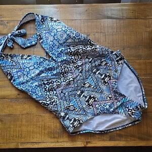 Kenneth Cole New York Blue Geometric Kids One Piece Large